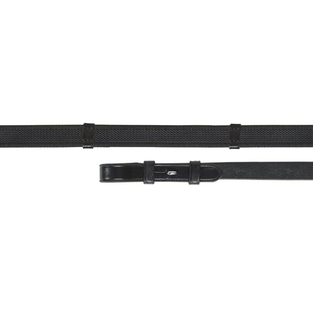 Velociti Gara Leather Continental Horse Reins Black Black 48cm x 0.6cm 1