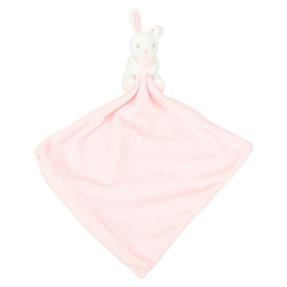 image 1 of Mumbles Rabbit Baby Blanket - Pink/White - One Size