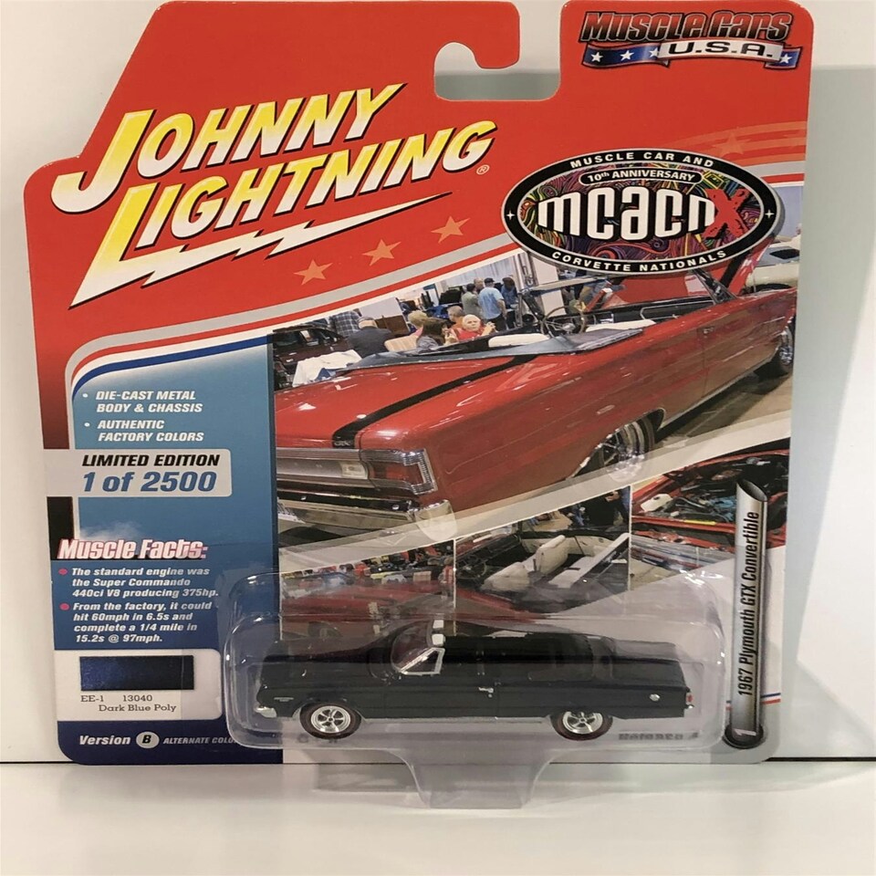 image 1 of 1971 Plymouth Cuba Convertible In-Violet Poly 1:64 Johnny Lightning JLMC016B