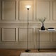 image 1 of ValueLights Dalby Black Uplighter Floor Lamp White Shade & Bulb Black