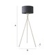 image 7 of ValueLights Camden Brushed Chrome Tripod Floor Lamp Charcoal Shade Grey