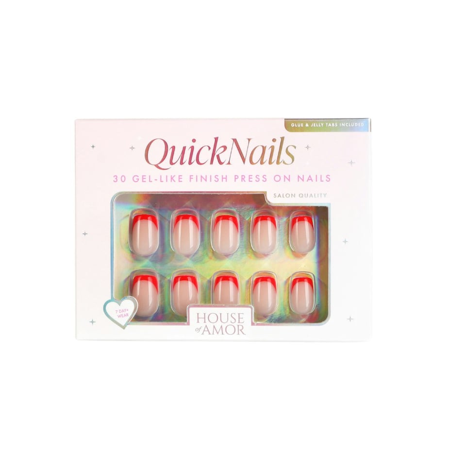 image 1 of House Of Amor - False Nails - Fiery French - Press On Nails - Clear