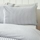 image 3 of Catherine Lansfield Brushed Stripe Cotton Reversible Duvet Cover Set Silver Grey Silver | Double