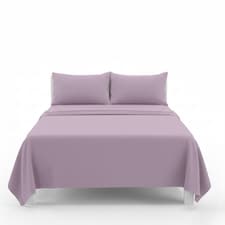 Easy Care Flat Bed Sheet Polycotton Durable Low Maintenance Bedding | Purple | Lilac