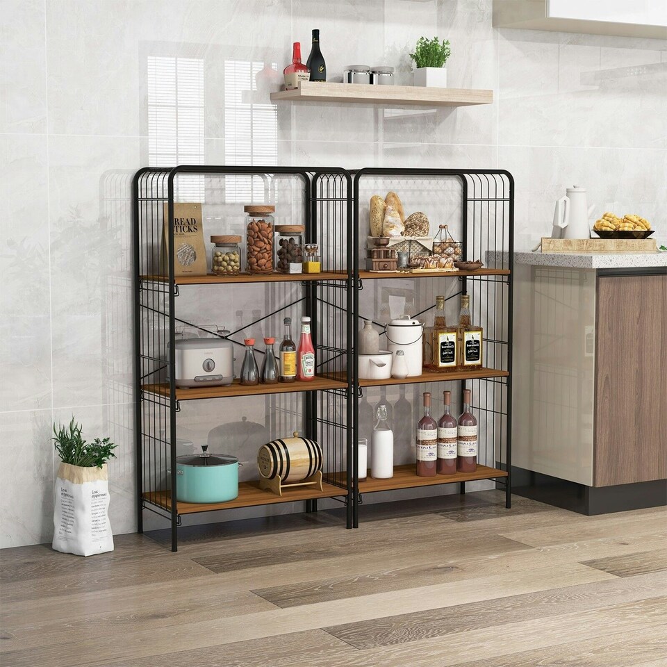image 1 of COSTWAY 4-Tier Open-Back Storage Shelf Display Rack