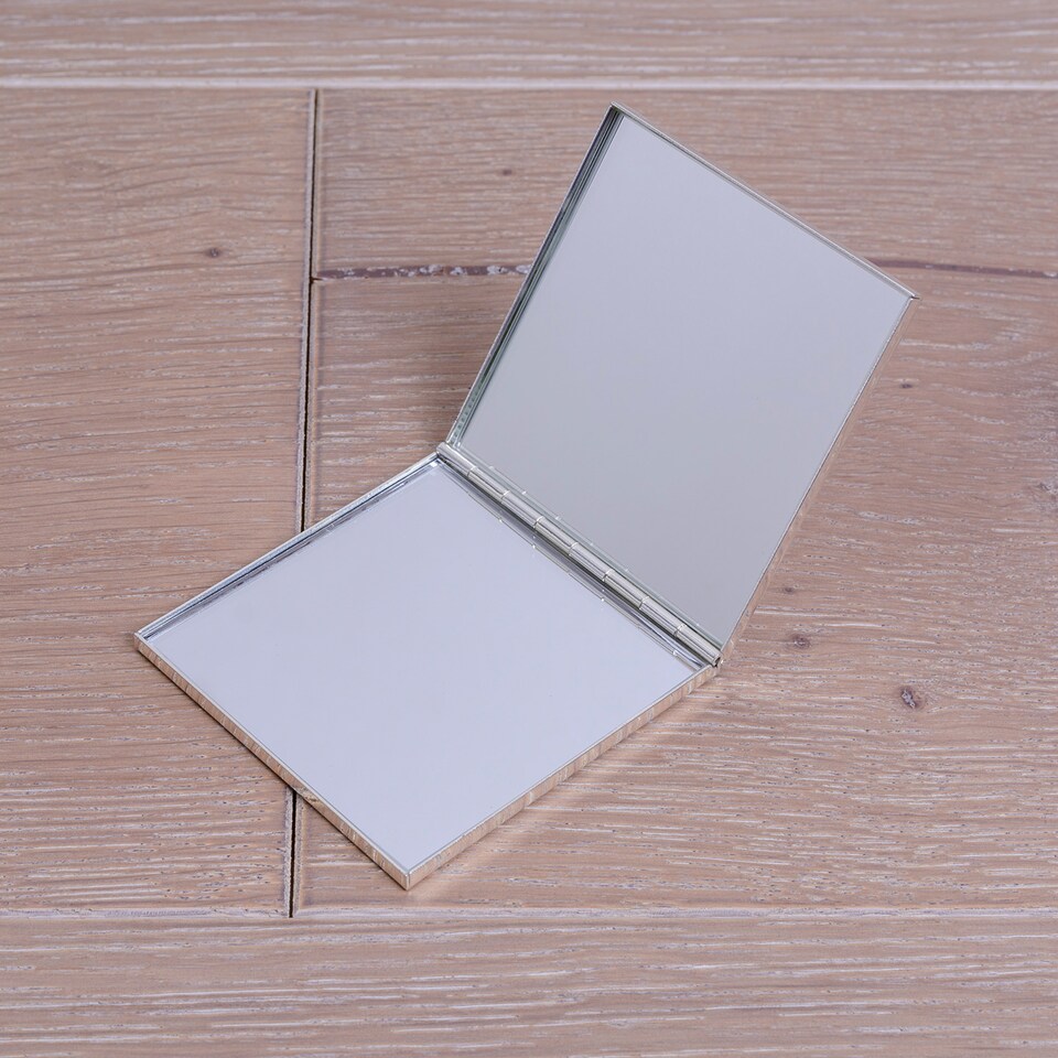 image 1 of Personalised Script Initial Silver Plated Compact Mirror Wedding Gift