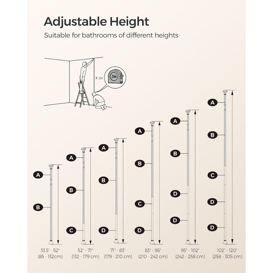 image 1 of Adjustable 4-Tier Corner Storage Organizer with Extension Rod, Rust-Resistant Bathroom Shower Shelf Rack, White