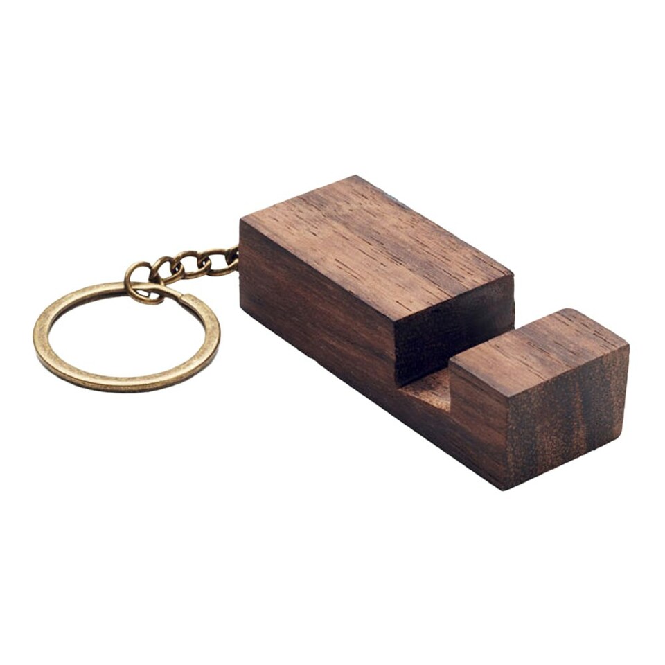 image 1 of MidOcean Code Keychain Phone Stand - Wood - One Size