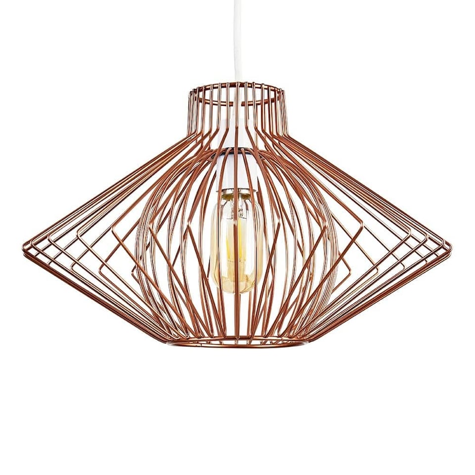 image 1 of ValueLights Disperse Geometric Design Copper Wire Basket Cage Ceiling Pendant Light Shade