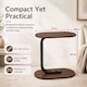 image 2 of MantraRaj Side Table for Sofa & Bed Small Snack Coffee Table Compact Couch Sofa Side Table Brown