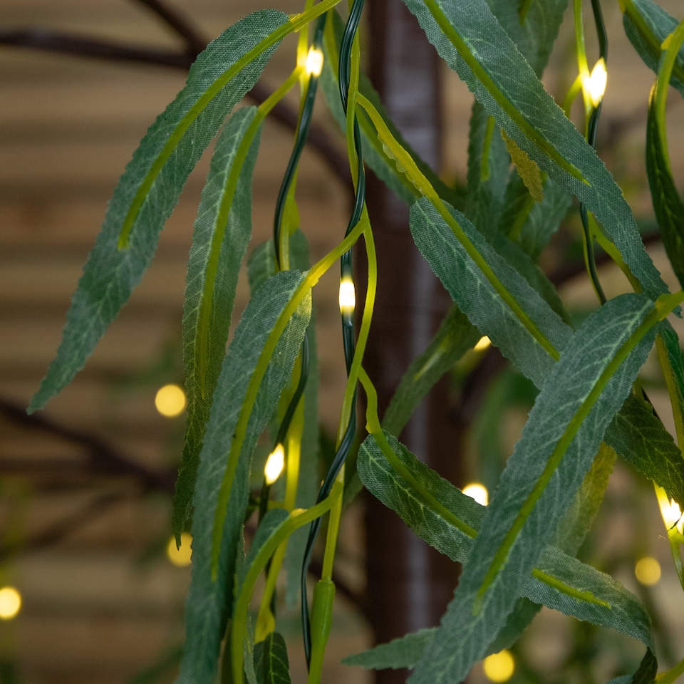 image 1 of 7ft (2.1m) Tall Light up Christmas Willow Tree with 384 Warm White LEDs