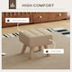 image 4 of HOMCOM Modern Footstool, Fabric Foot Rest with Rubber Wood Legs 