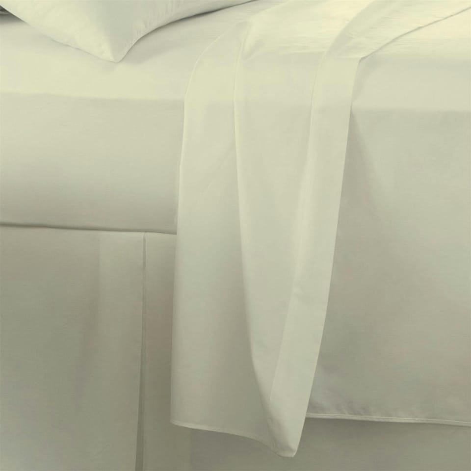 image 1 of Egyptian Cotton 400TC Fitted Sheet Extra Deep 16 Inch and Pillowcase Pair Cream | Cream | Cream | Double | 1