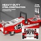 image 5 of HOMCOM Hydraulic Low Profile Floor Jack, 2.5 Tonne Heavy Duty Steel Trolley Car Jack Lift with 80-360 mm Lifting Range, Wheels, Top Handle, Red