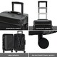 image 2 of Flight Knight Premium Travel Suitcase - 8 Wheels Built-in TSA Lock Aluminium Frame, ABS Hard Shell Carry on Check in Luggage - 100+ Airlines Approved Black | Black Mono | Medium
