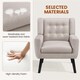 image 5 of Yaheetech Linen Fabric Accent Chair with Wood Legs Removable Cushion Brown | Beige