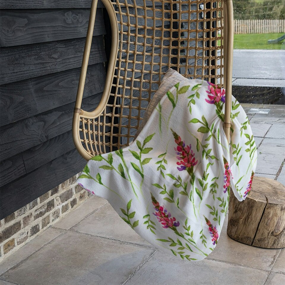 image 1 of Pink & Green Leaves (Blanket)