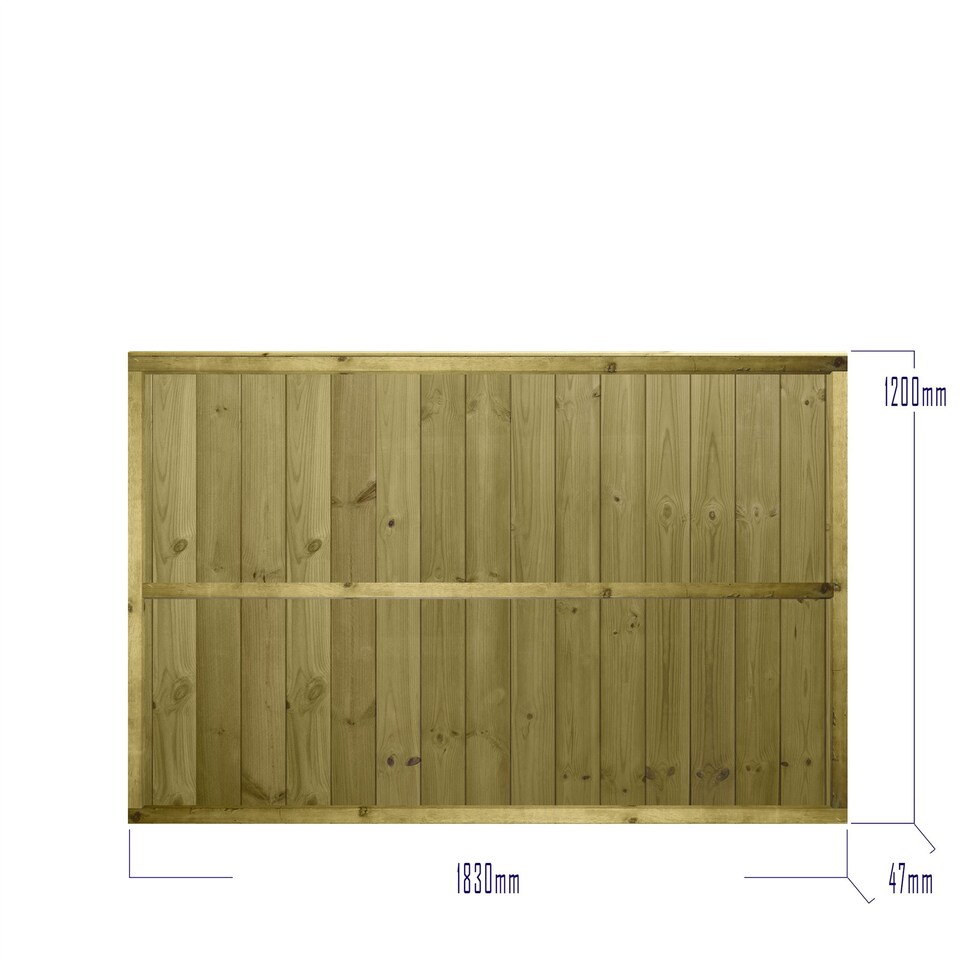 image 1 of Ultimate T&G Vertical Boards W:6ft x H:4ft Fence Panel Treated Timber (Pack of 3)