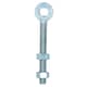 image 2 of Swing Gate Long Eye Bolts Hinge + Nuts Adjustable Zinc Plated 12 x 100mm 1pc Silver