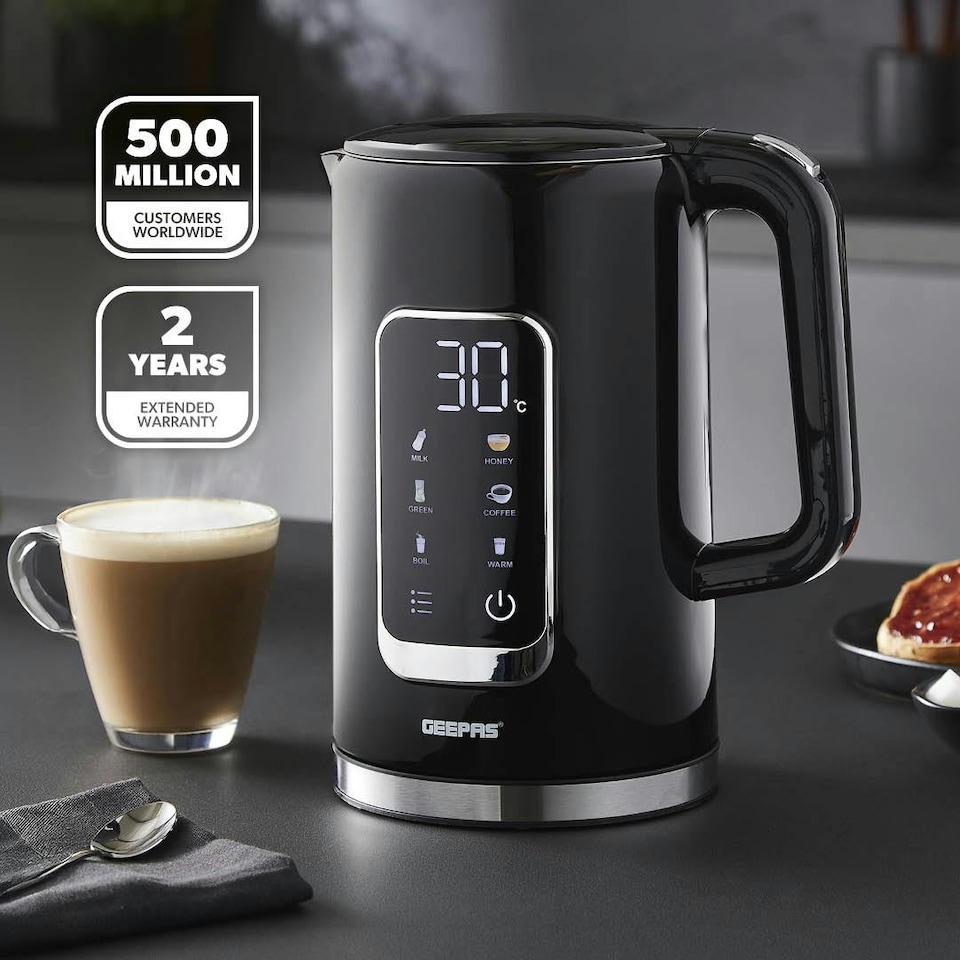 image 1 of GEEPAS 1.7L Digital Electric Kettle, 2200W