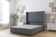 image 1 of Sloomy Melbourne Steel Plush Divan Bed Base 2 Drawers Foot-End With 54 Inch Wingback Headboard & 12 Inch Matching Footboard | Grey | Steel | Super King | 1