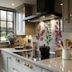 image 2 of Purple & Green Leaves Splash Back | White