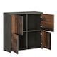 image 3 of Best Chest Storage Cabinet with 4 Doors in Concrete Optic Dark Grey/Old - Wood Vintage