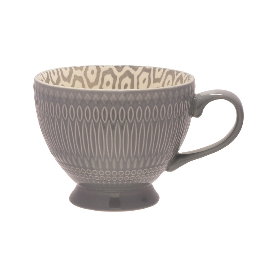 image 1 of Set of 4 Tea Cups Multi | Blue, Grey, Black