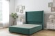 image 1 of Sloomy Stratford Emerald Plush Divan Bed Base No Drawers With 54 Inch Wingback Headboard & 12 Inch Matching Footboard | Green | Emerald | Super King | 1
