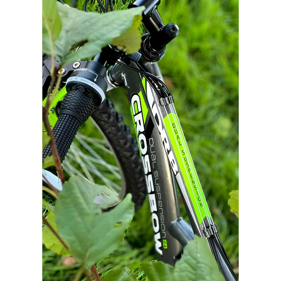 image 1 of Dallingridge Crossbow Junior Full Suspension Mountain Bike 24" Wheel - Graphite/Lime