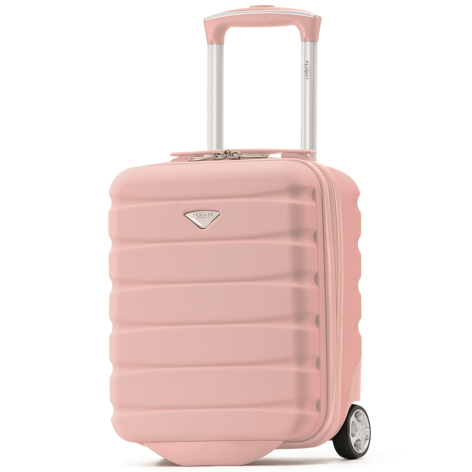 image 1 of Flight Knight Lightweight 2 Wheel ABS Hard Case Suitcases Cabin Carry On Hand Luggage 100+ Airlines Approved - Wizz, Ryanair & easyJet Free Carry On 40x30x20cm | Pink | Rose | Cabin Bag