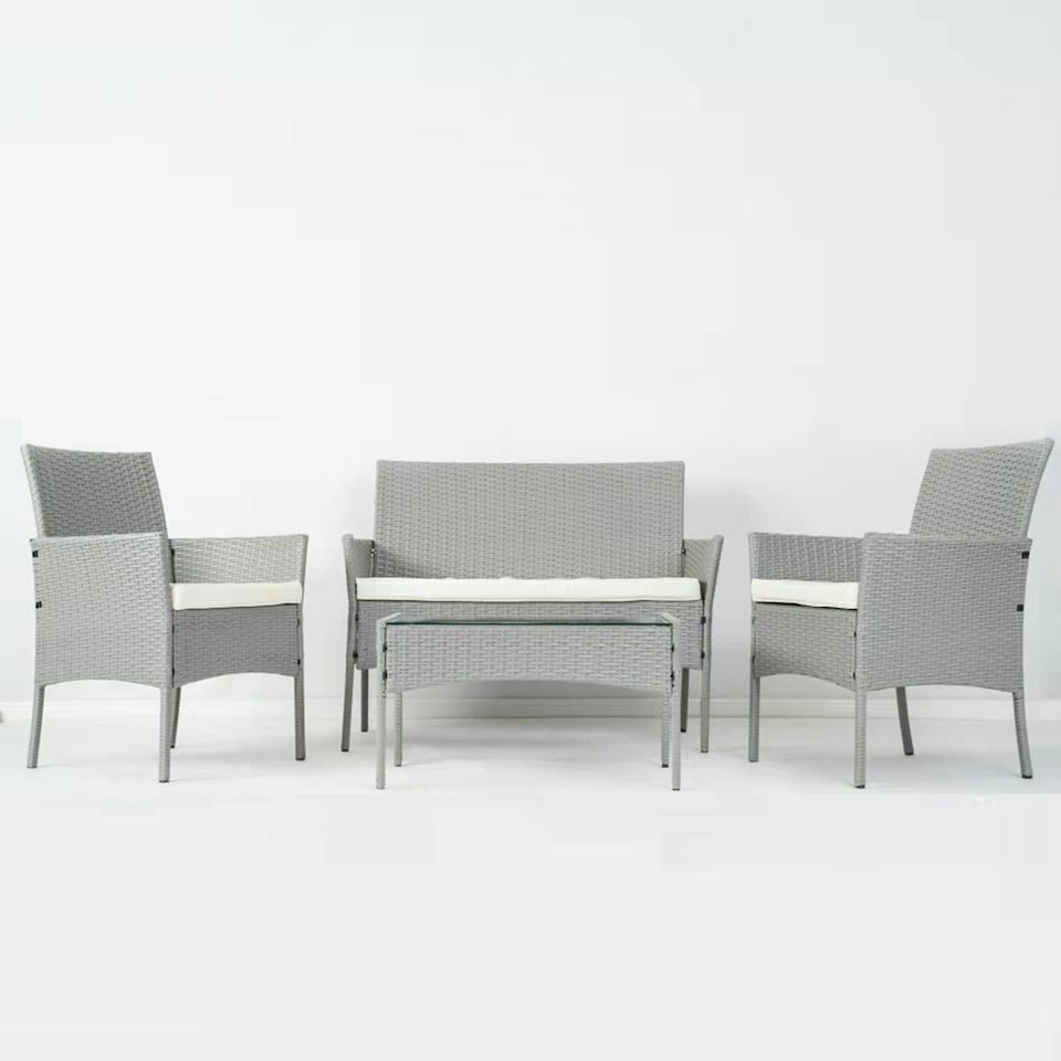 image 1 of MCC DIrect Rattan Sofa Chairs and Table Outdoor Patio Garden Furniture Bistro Set Roger