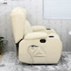 image 8 of Caesar Bonded Leather Recliner Rocking Swivel Heat & Massage Chair (Cream)