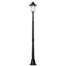 Outsunny Outdoor Solar Powered Lantern Lamp Garden Lamp Post Light Black
