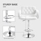 image 6 of HOMCOM Swivel Bar Stool with Extra Large Seat, PU Leather Upholstered Adjustable Barstool with Back, Arm and Footrest, Breakfast Bar Chair for Bistro, Kitchen, White