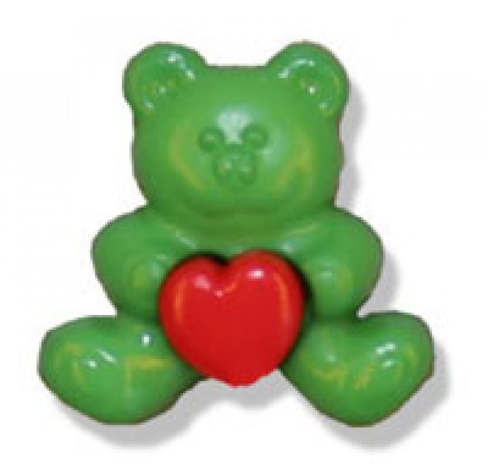 Trimits Green Care Bear Buttons for Dressmaking - 15mm - each