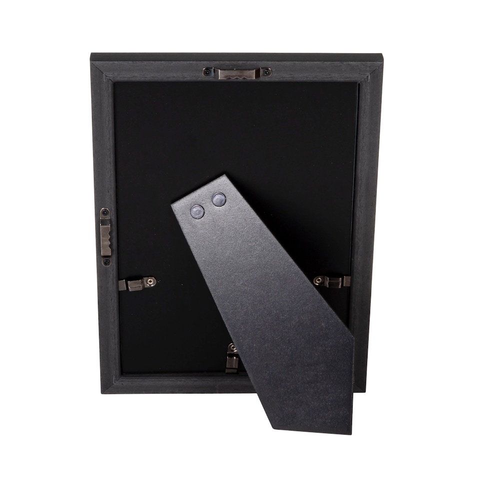 image 1 of Contemporary Black Veneer Wood Effect A5 Rectangular Frame for Wall or Table | Black | S