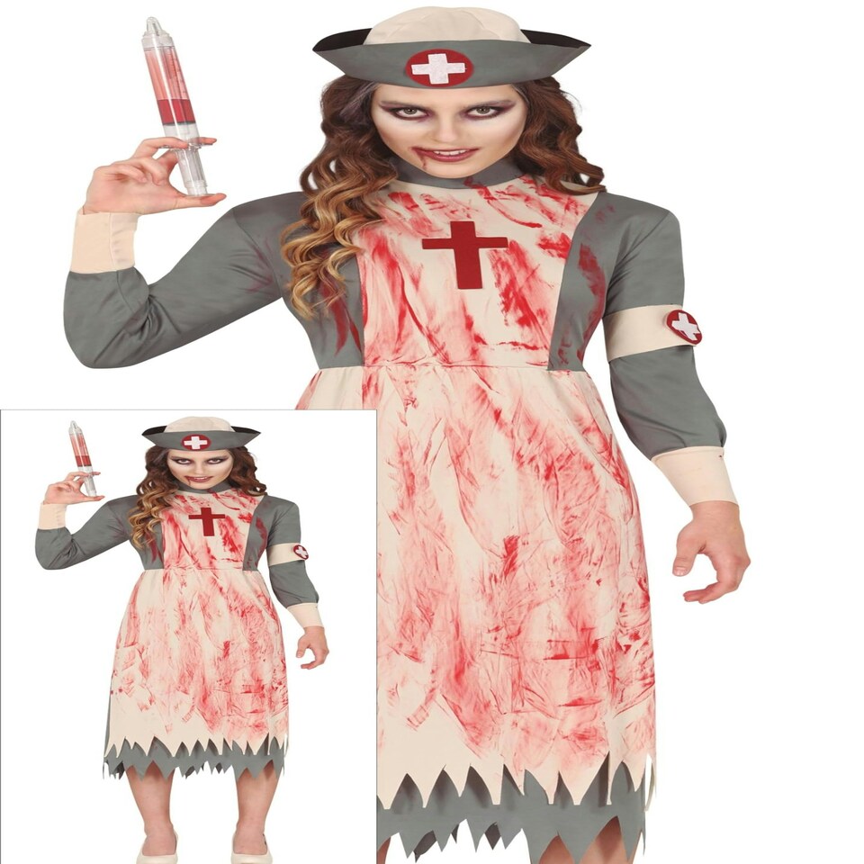 image 1 of Fancy Dress Adult Dead Nurse Costume - L