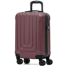 Flight Knight Premium Hard Shell Lightweight Cabin Suitcase - Built-in TSA Lock & USB Port - 100+ Airlines Approved - easyJet, Ryanair & Jet2 - 55x35x20cm Red | Burgundy | Cabin Bag