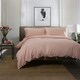 image 3 of 100% Washed Cotton Duvet Cover Set – Soft, Breathable & Textured with Tie Fastening Pink | Pink | Super King