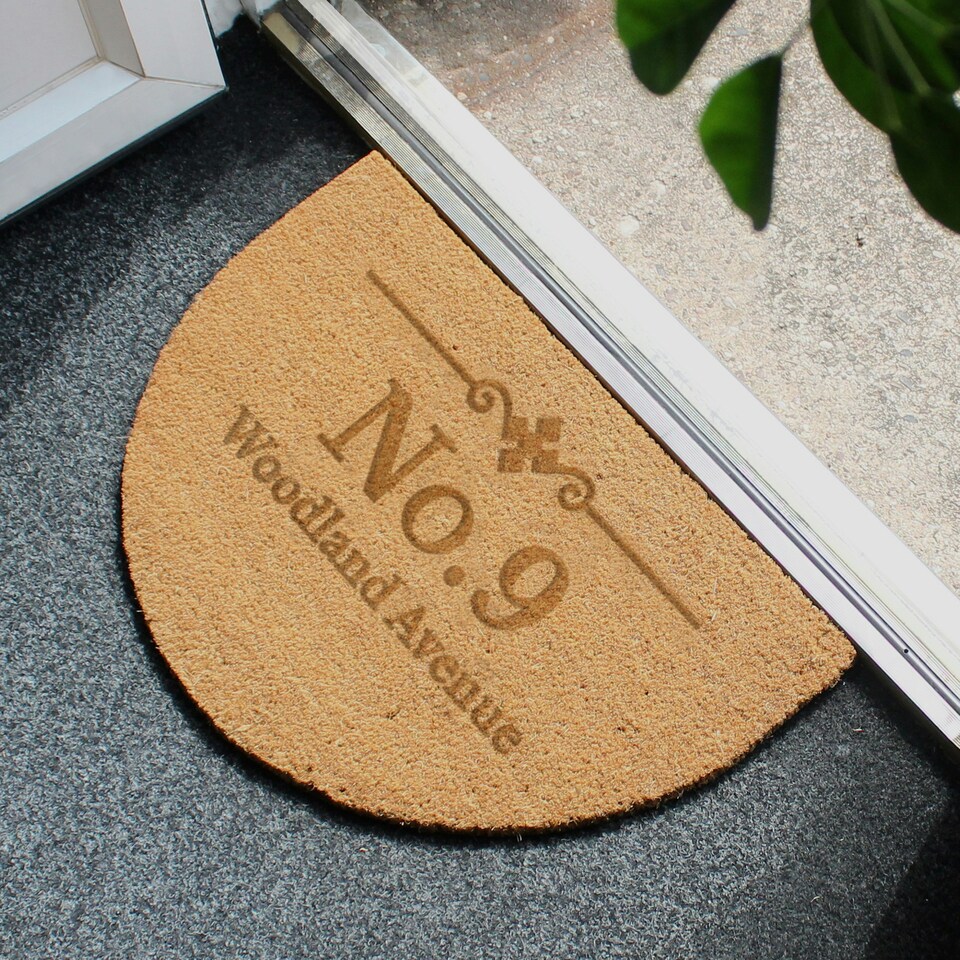 image 1 of Personalised Ornate Half Moon Indoor Doormat