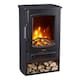 image 1 of Neo 1000W / 2000W Freestanding Electric Fire Stove Heater Burner Realistic Flame and Log Store | Black