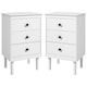 image 1 of HOMCOM Bedside Table Set of 2, Bedside Cabinet with 3 Drawers, Modern Sofa Side Table, Nightstand for Bedroom, 40x30x64cm, White