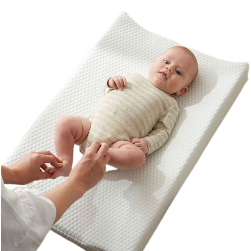 image 1 of Luxury Anti-Roll Baby Changing Mat - With Soft Fabric Cover