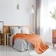 image 4 of Waffle Collection Recycled Cotton Throw in Orange (70" x 100")