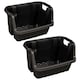 image 1 of Set Of 2 Black Heavy Duty Open Fronted Stacking Crates For Storage & Warehouse Order Picking Black