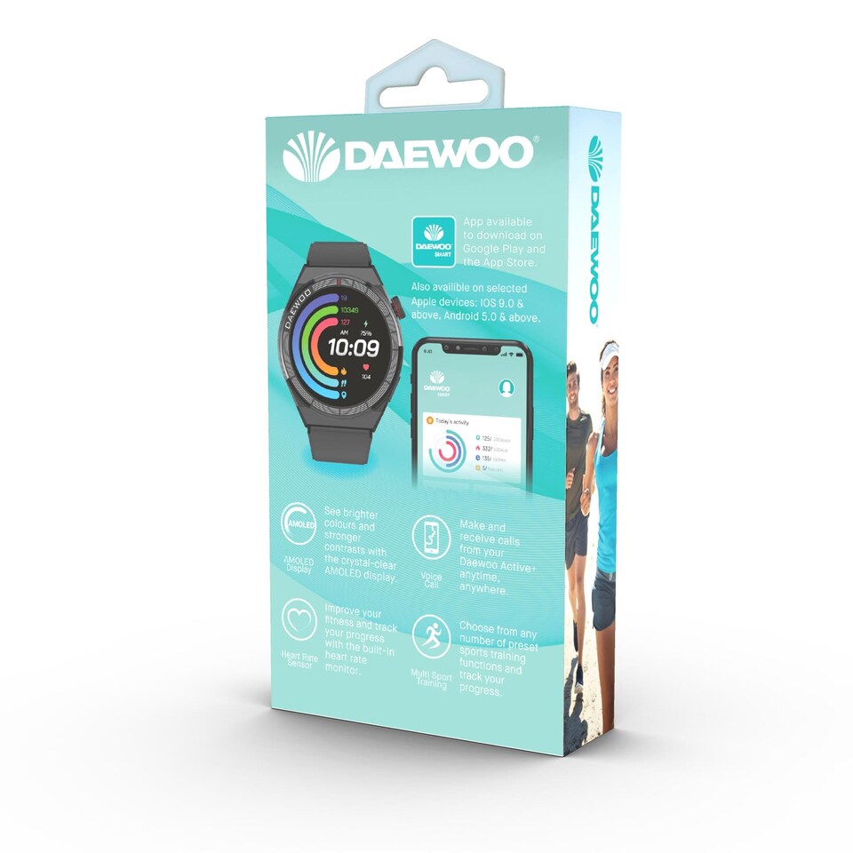 image 1 of Daewoo CNX Smartwatch Calls, Notifications & Fitness Tracking - Black