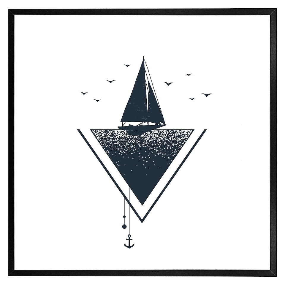 image 1 of Sailboat at sea (Picture Frame) Brown | M