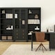 image 6 of Barcelona China Cabinet 2 Glass Doors with 3 Drawers in Matt Black