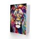 image 2 of Colourful Folk Portrait Fathers Birthday Lion Him Dad Card